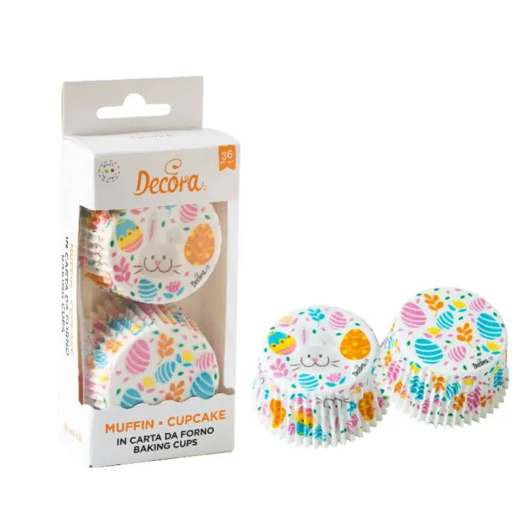 Bílé košíčky na muffiny s velikonočními vajíčky Decora