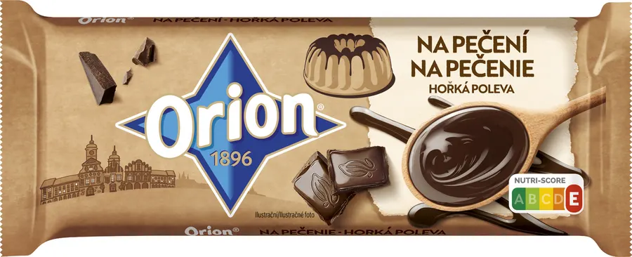 Tmavá cukrářská poleva na vaření Orion 90 g
