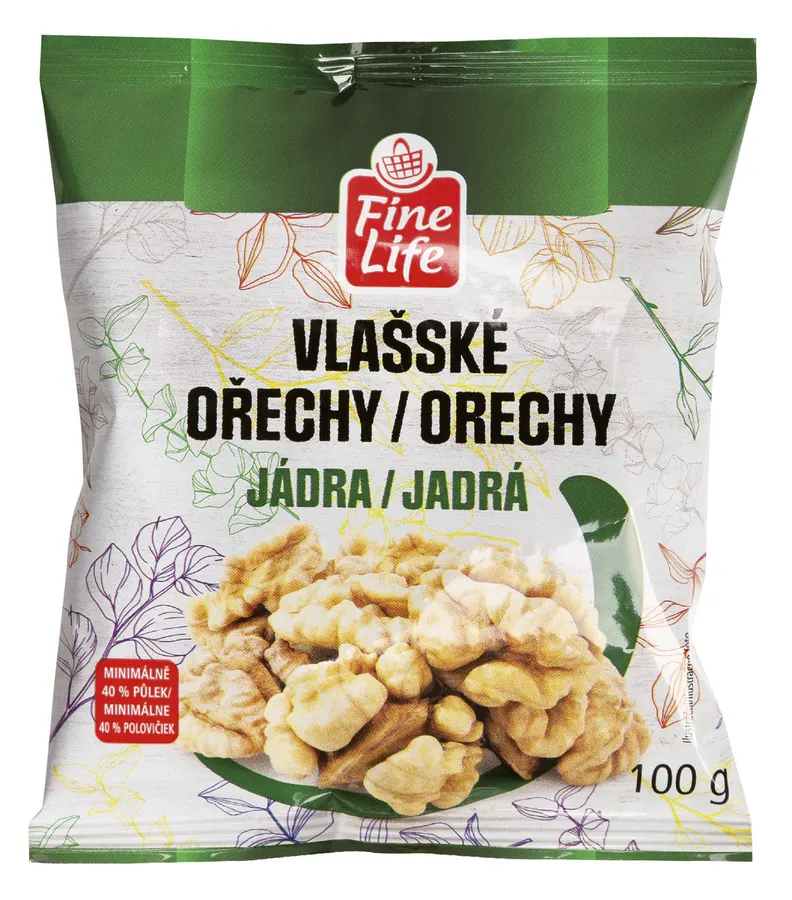 Balení loupaných vlašských jader FINE LIFE 100 g