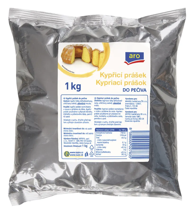 Velké kilogramové balení kypřicího prášku do pečiva ARO