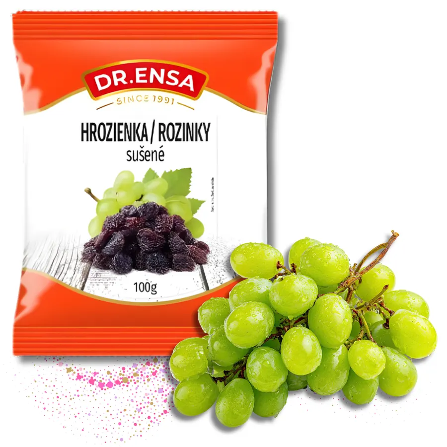 Balení tmavých sušených rozinek Dr.Ensa 100g