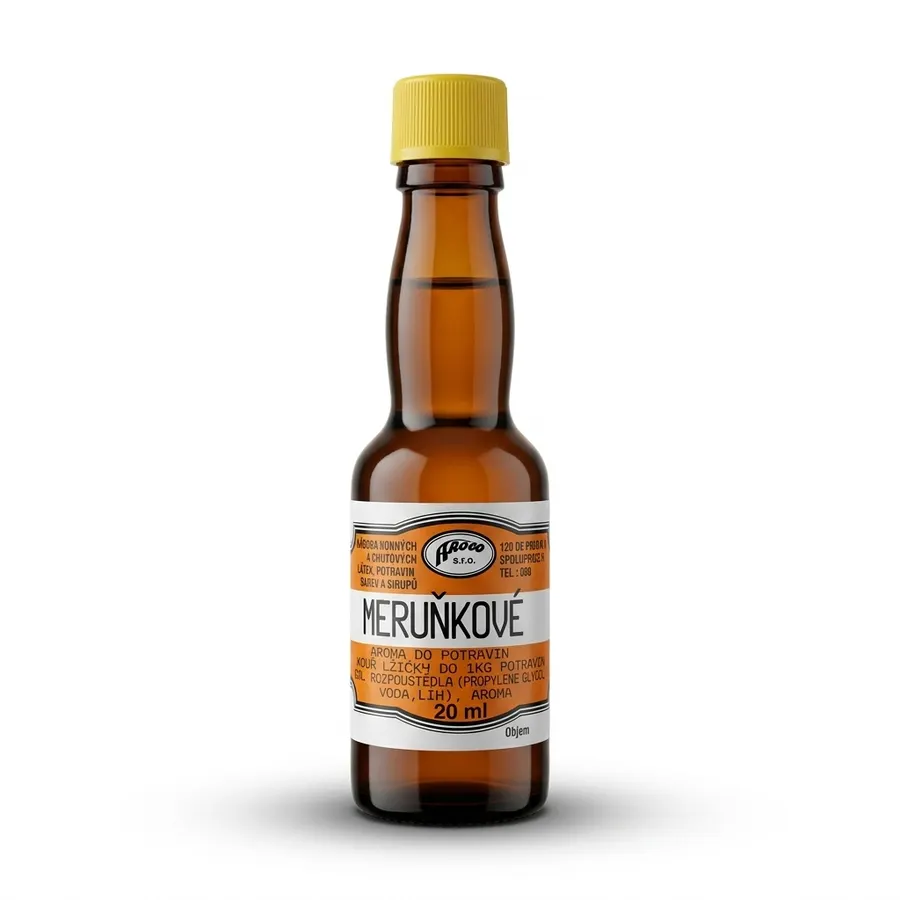 Lahvička s meruňkovým potravinářským aromatem Aroco 20 ml