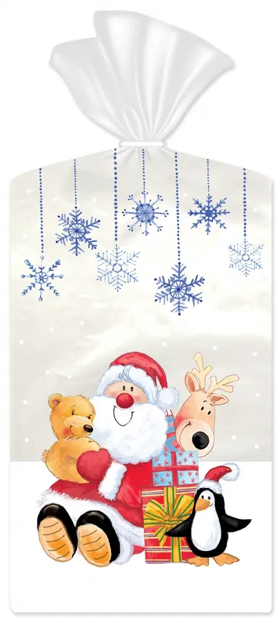 Vánoční celofánové sáčky s motivem Santy