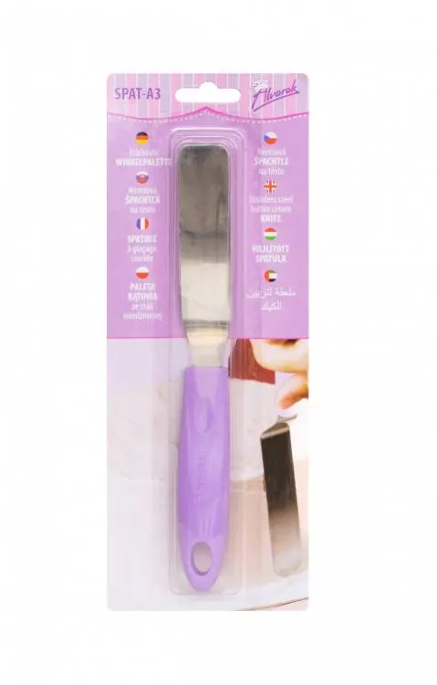 Cukrářská vyosená stěrka s fialovou rukojetí 22 cm