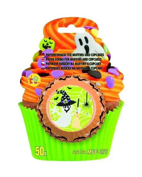 Halloweenské papírové košíčky na muffiny s motivem ducha