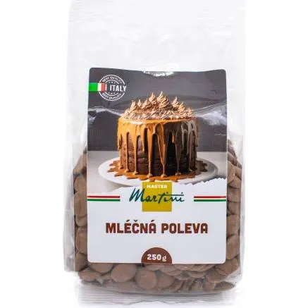 Balení mléčné polevy Master Martini na zdobení dezertů