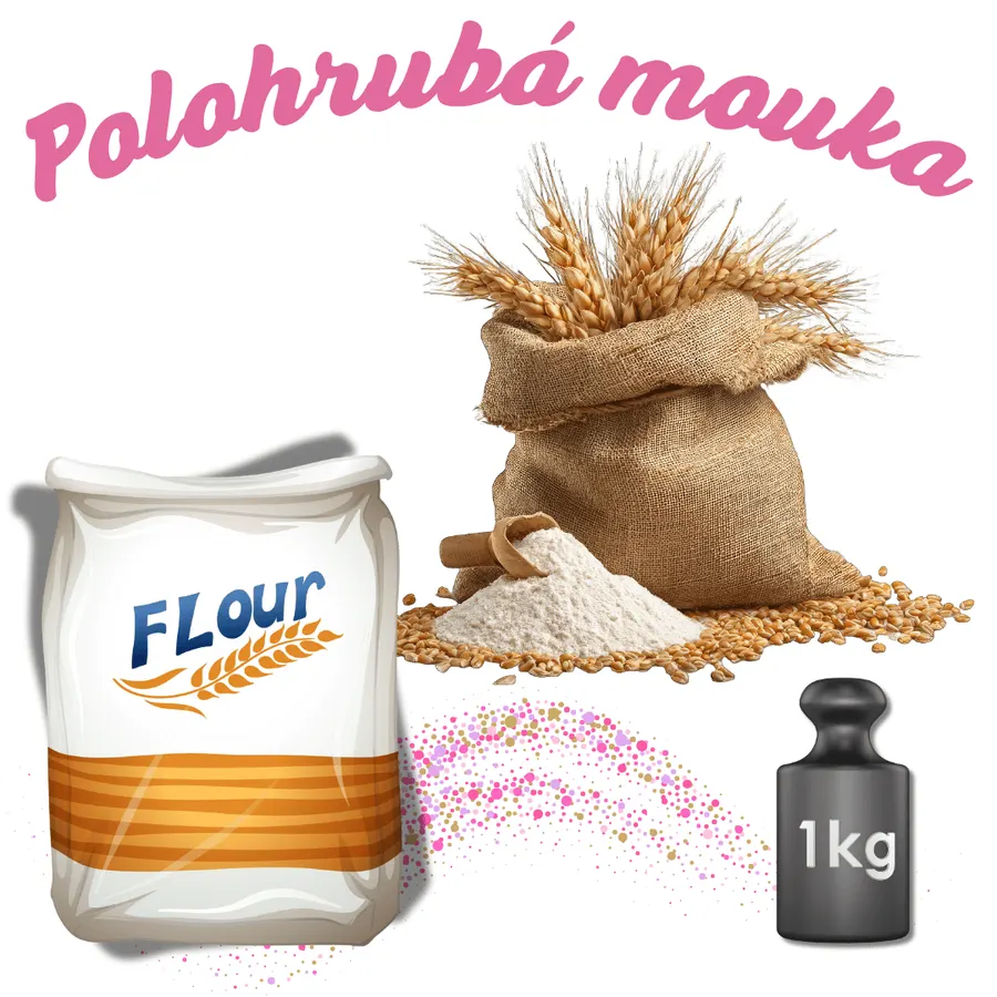 Papírový sáček pšeničné polohrubé mouky GoodMills jeden kilogram
