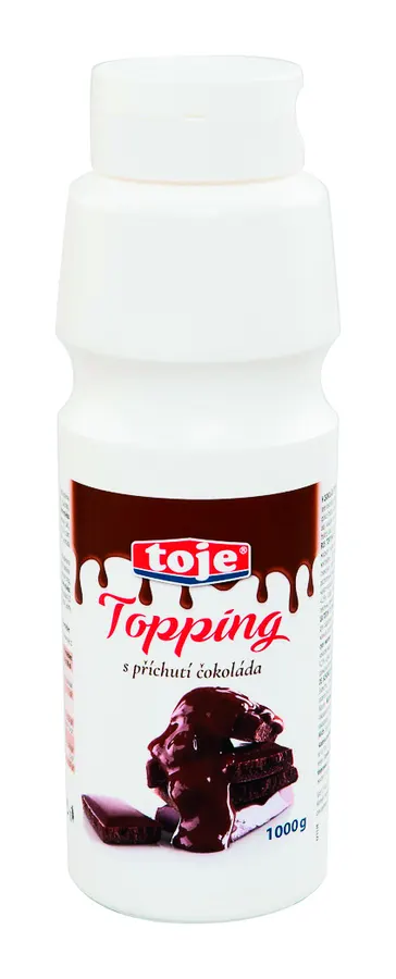 Lahev čokoládového toppingu toje o hmotnosti jednoho kilogramu