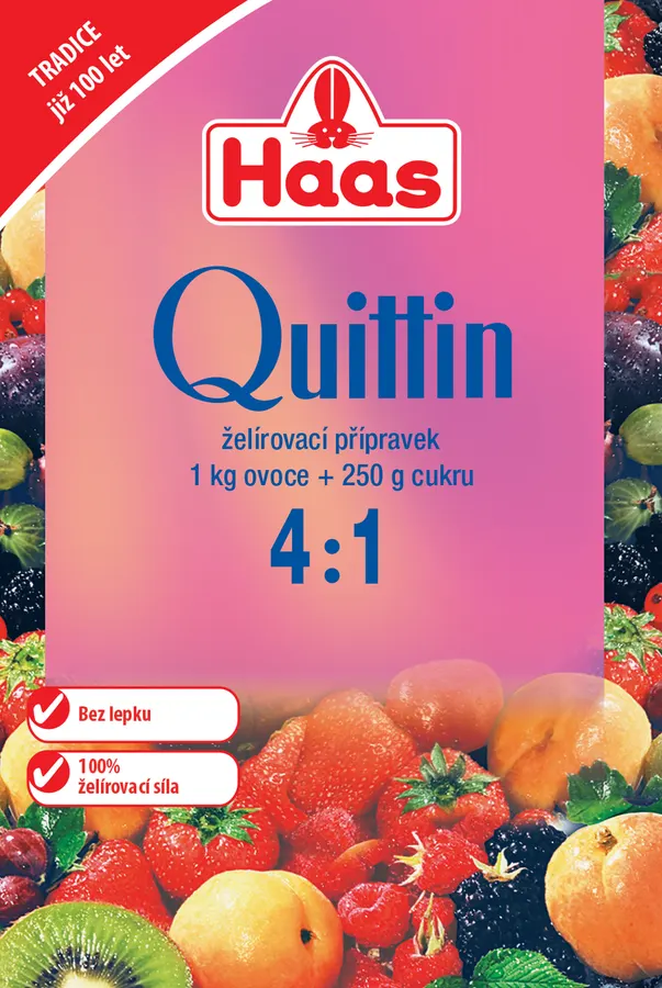 Sáček želírovacího přípravku Haas Quittin 4 : 1