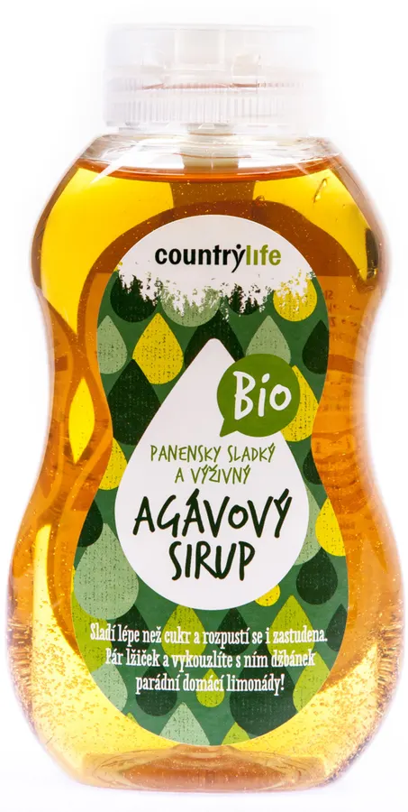 Láhev agávového BIO sirupu Country Life o objemu 250 ml