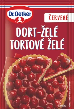 Sáček červeného dortového želé Dr. Oetker
