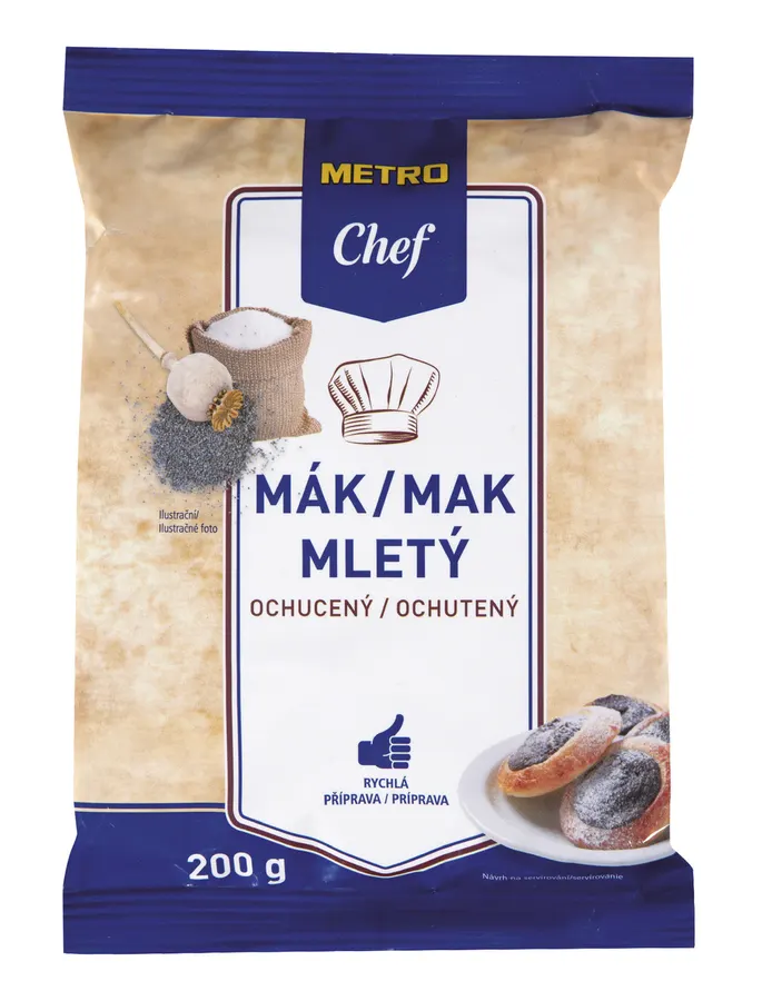 Balení ochuceného mletého máku METRO Chef 200 gramů