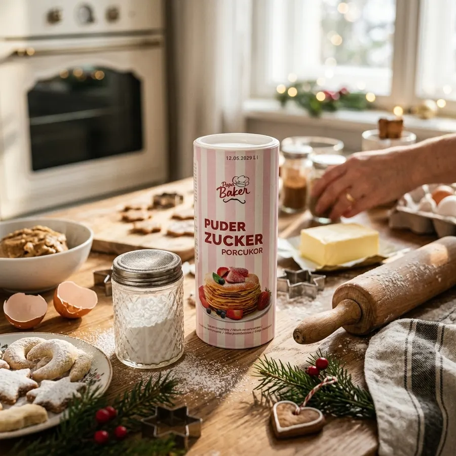 Cukr moučka Papa Baker v praktické dávkovací cukřence