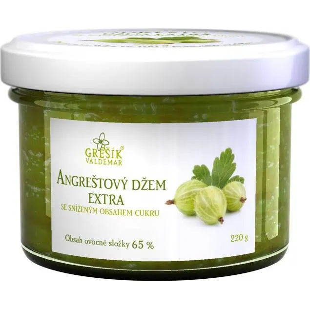 Sklenice s angreštovým džemem Grešík 220 gramů