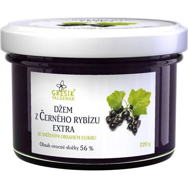 Sklenička džemu z černého rybízu Grešík 220 g