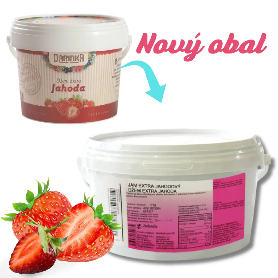 Velké balení jahodového džemu Darinka Zeelandia 4 kg