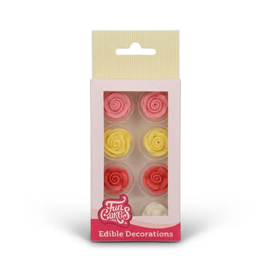 Barevné cukrové mini růže FunCakes na dort