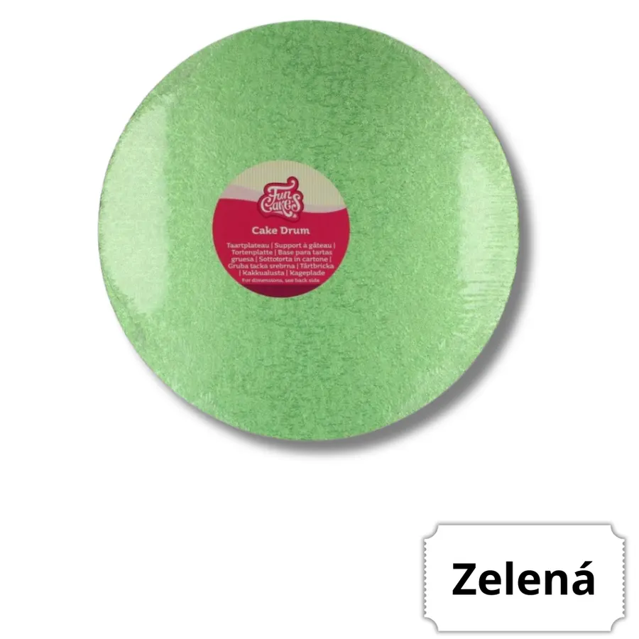Kulatá světle zelená dortová podložka FunCakes o průměru 25 cm