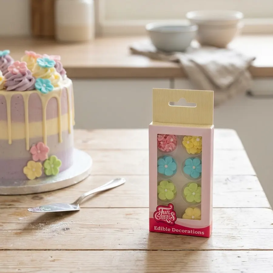 Barevné cukrové kvítky FunCakes v pastelovém mixu