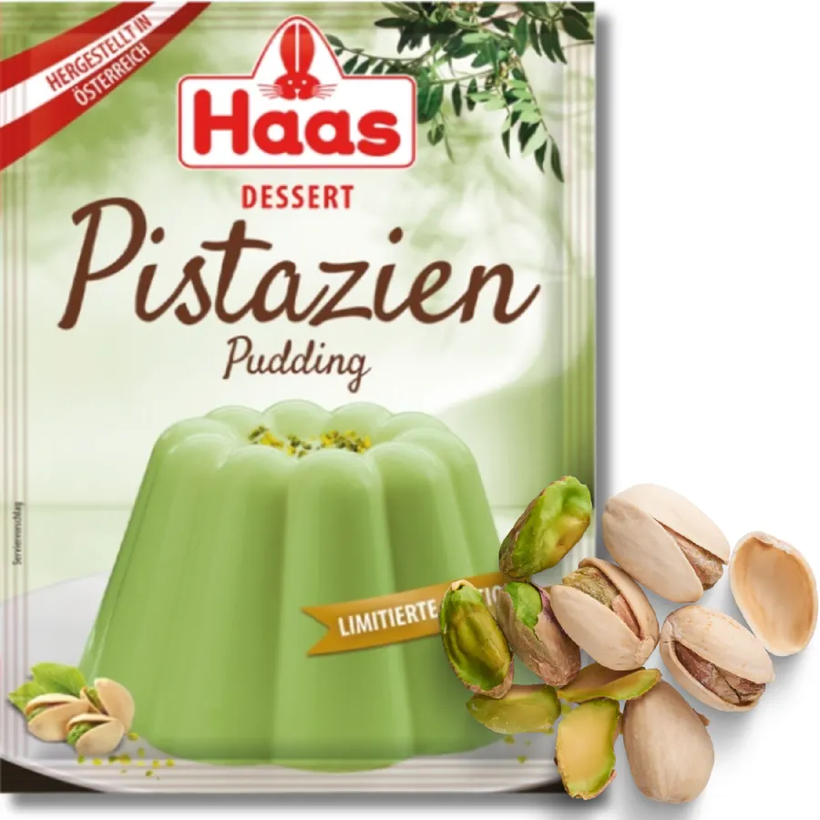 Sáček dezertního pistáciového pudingu značky HAAS 37g