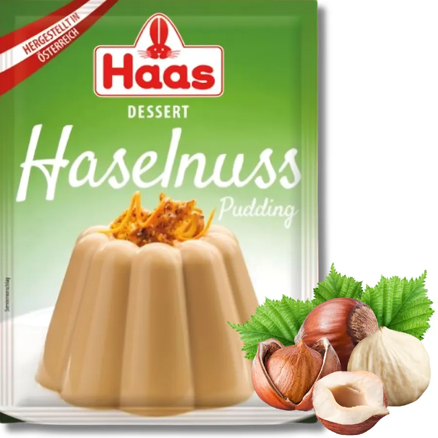 Sáček dezertního pudingu HAAS s příchutí lískového ořechu
