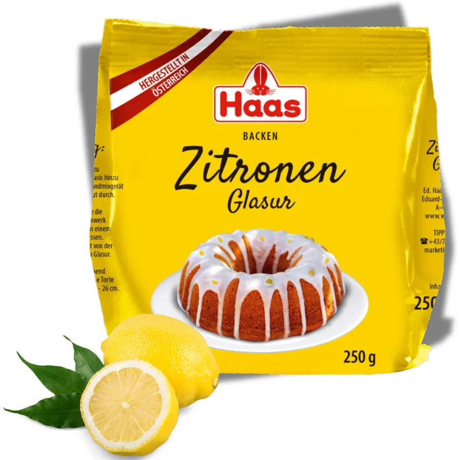 Balení citrónové polevy HAAS 250 gramů