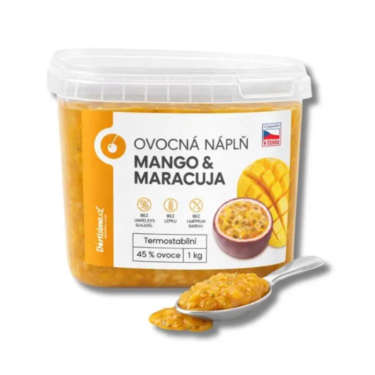Ovocná náplň mango a maracuja v balení 1 kg