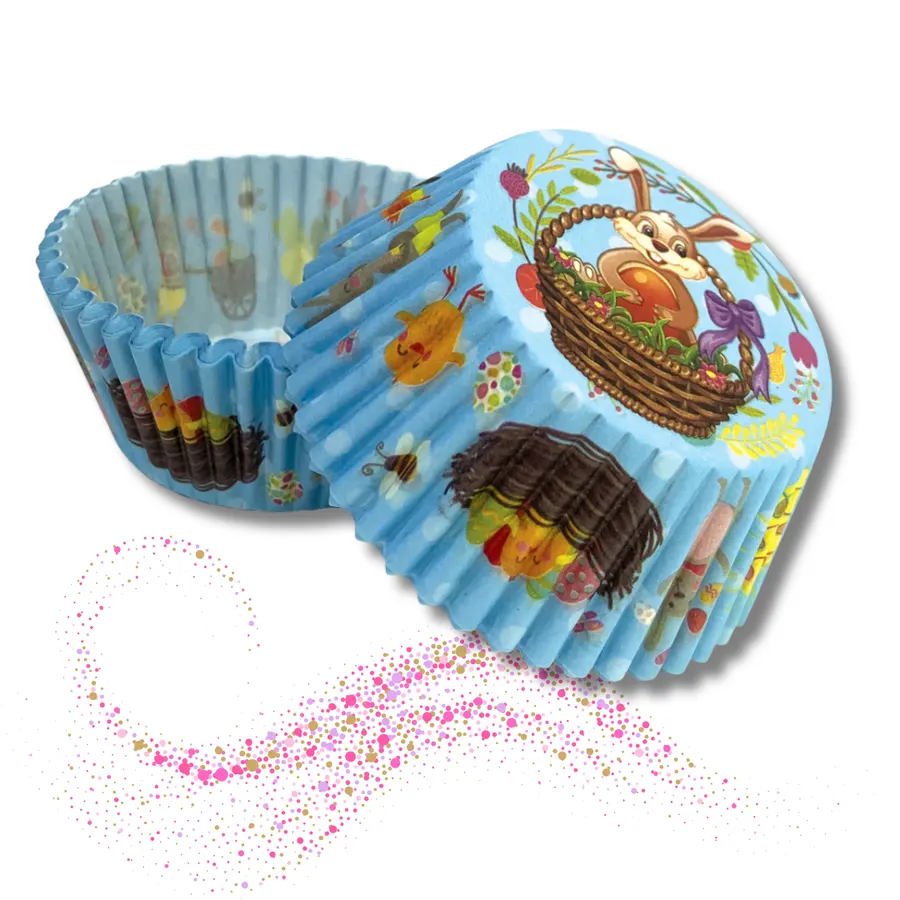Modré velikonoční papírové košíčky na muffiny Alvarak