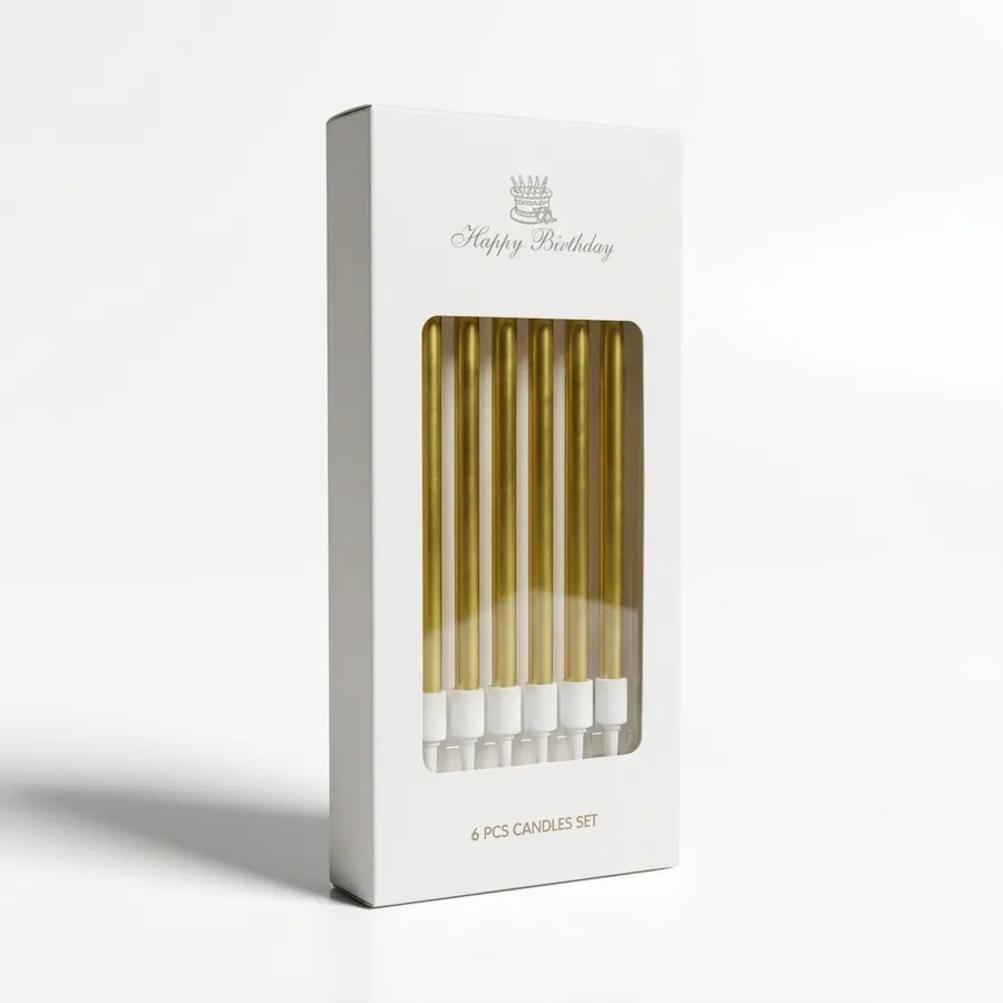 Zlaté metalické dortové svíčky Elegant 10 cm