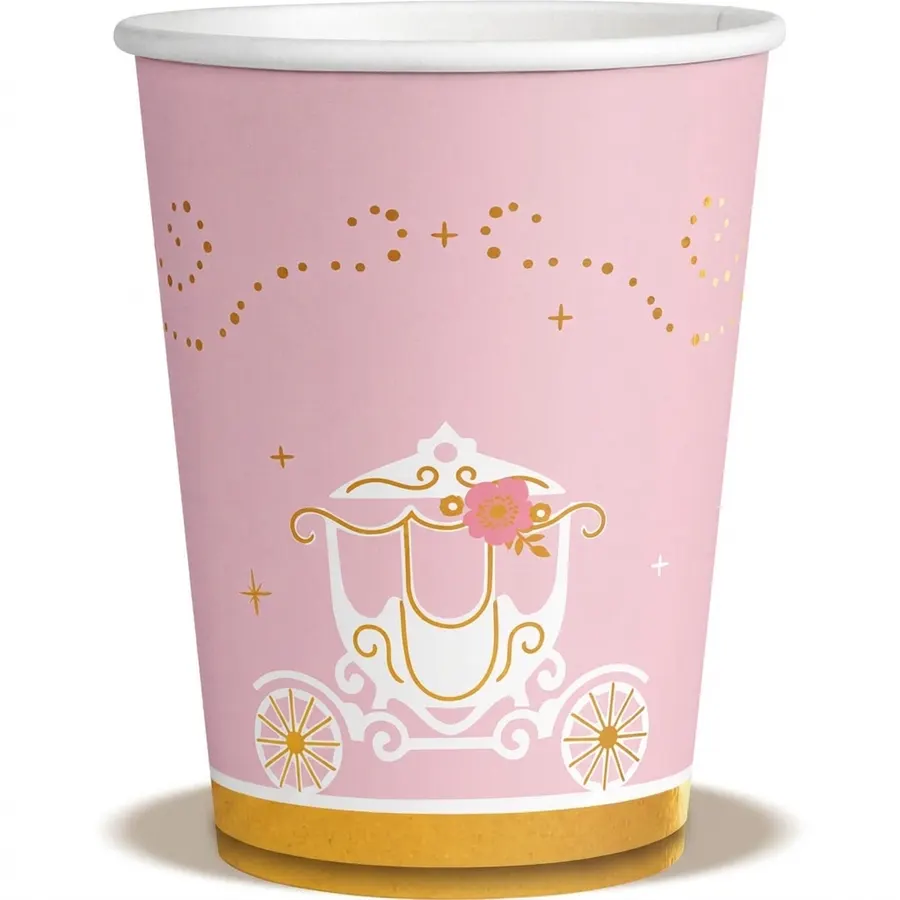Papírové kelímky s motivem princezny Amscan 250 ml