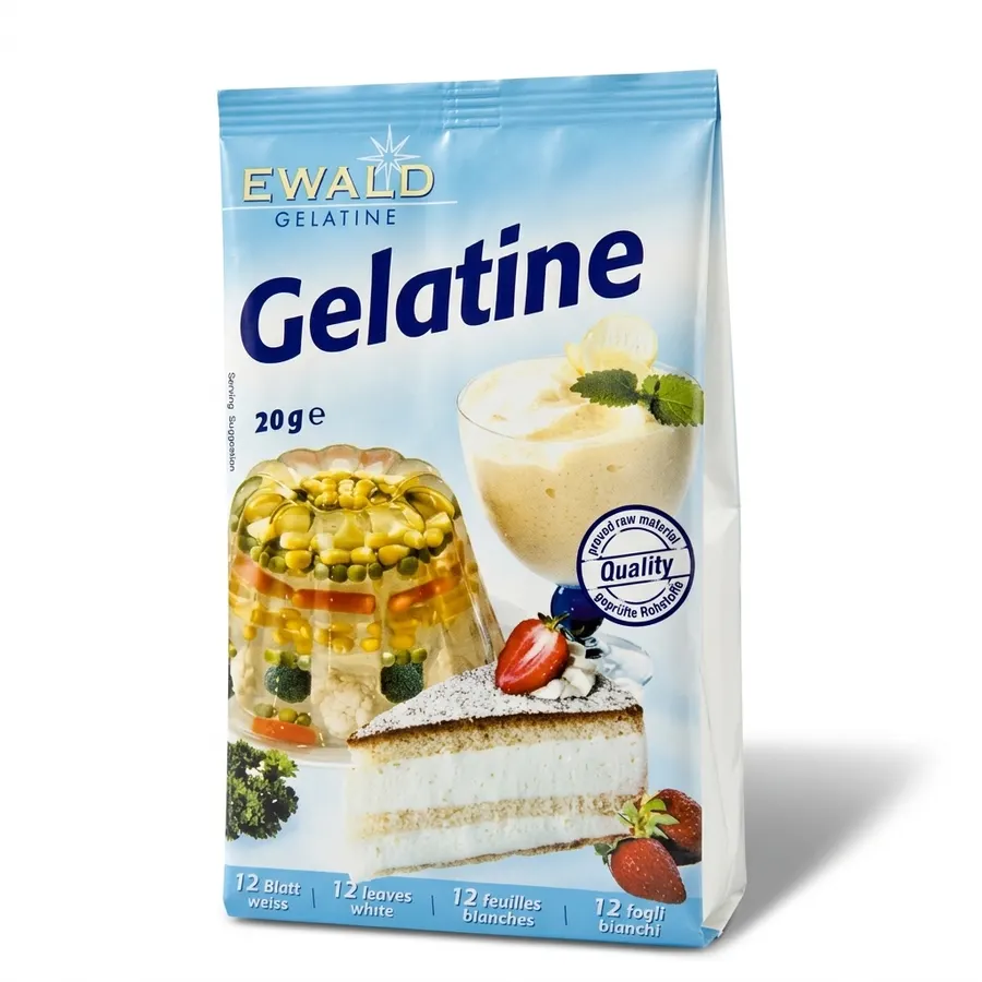 Balení plátkové želatiny Ewald dvacet gramů