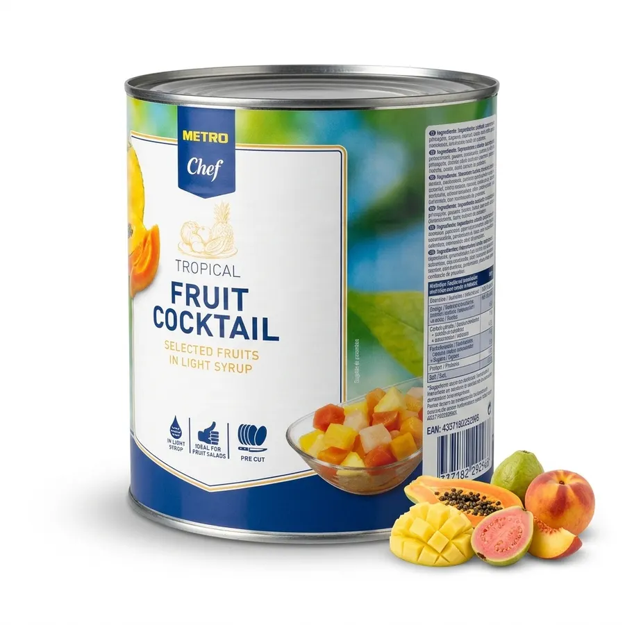 Velká plechovka ovocného koktejlu Tropical METRO Chef 3000 g