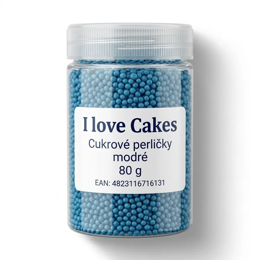 Modré cukrové perličky I love Cakes na zdobení