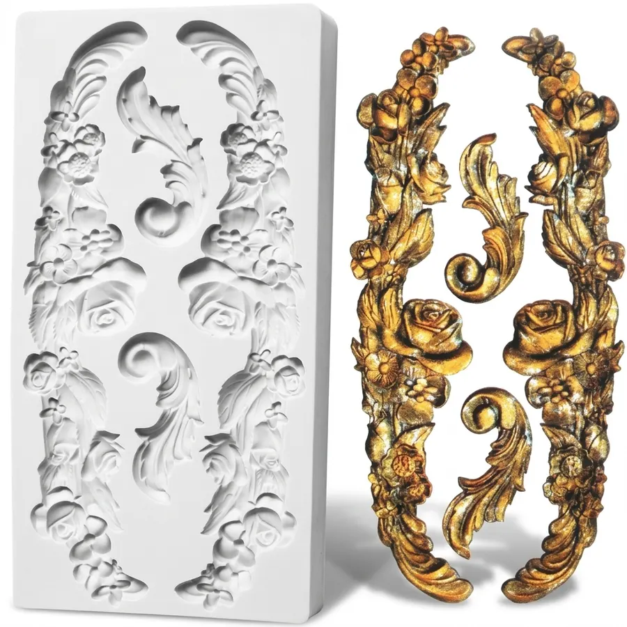 Silikonová formička s reliéfním ornamentálním vzorem
