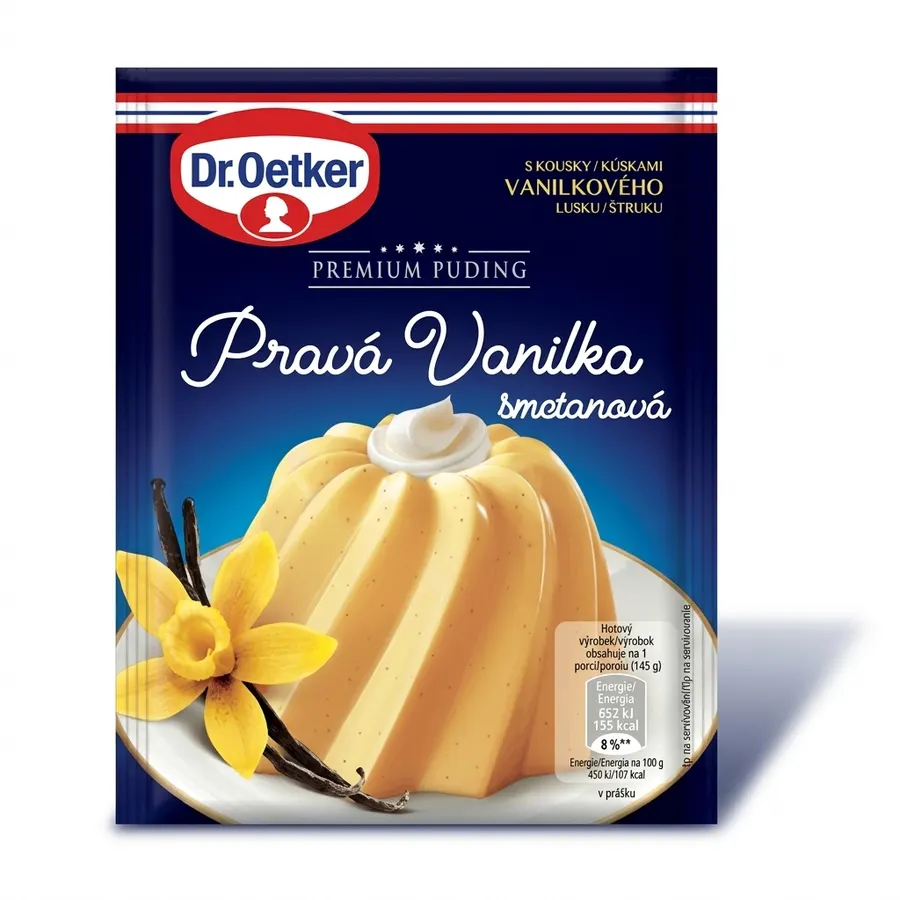 Sáček pudingu Dr. Oetker Premium pravá vanilka smetanová