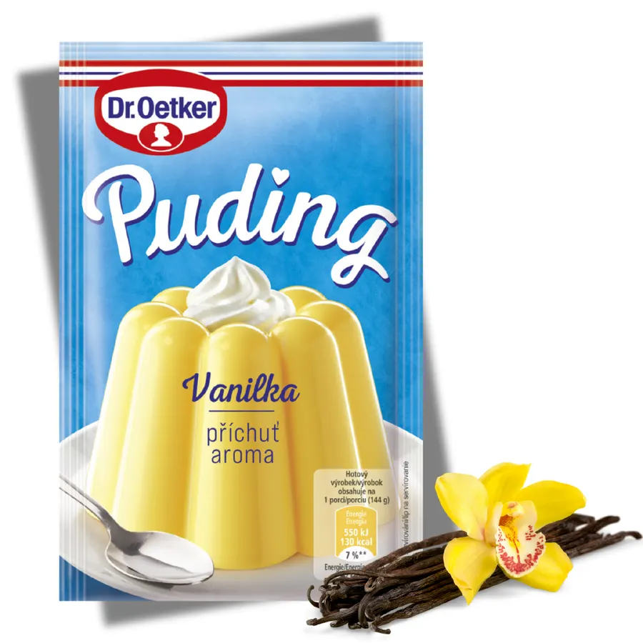 Sáček s vanilkovým pudingem v prášku Dr. Oetker