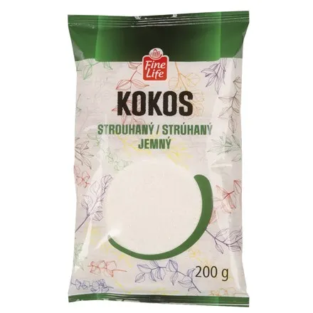 Balení strouhaného kokosu Fine Life dvě stě gramů