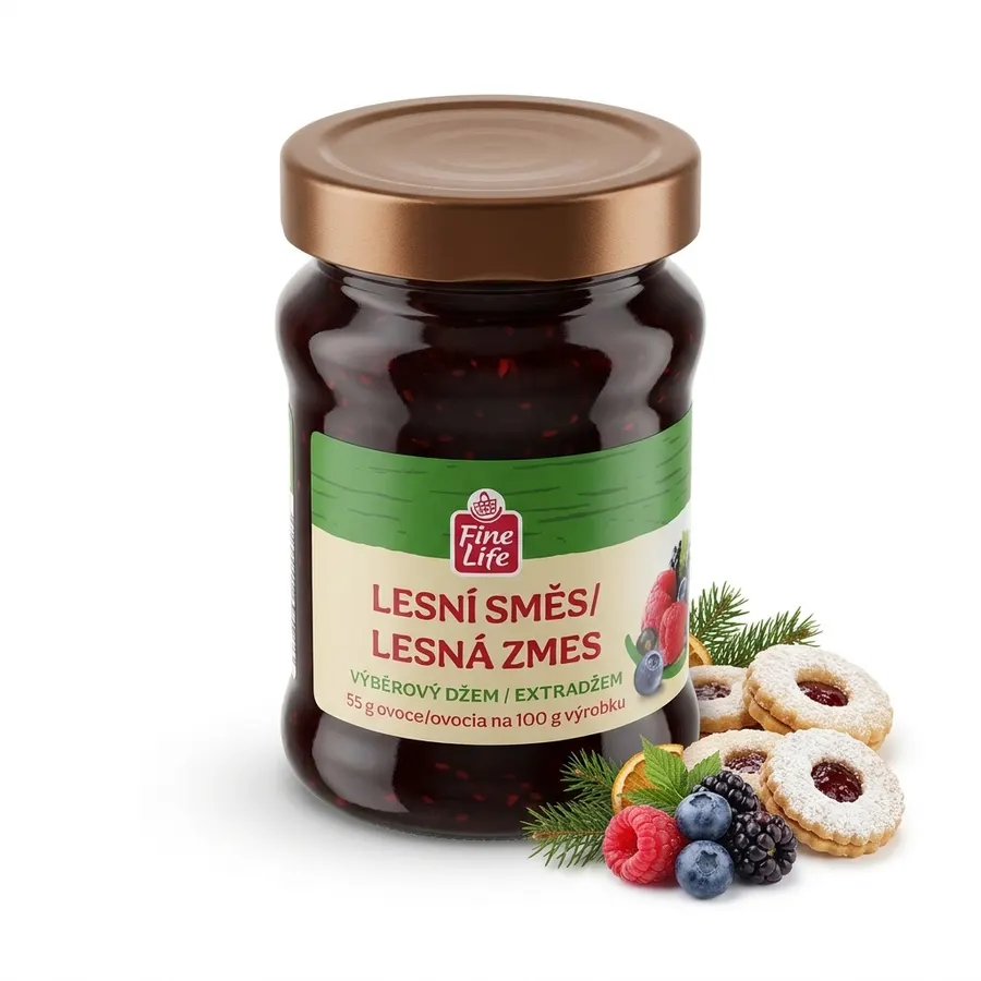 Sklenice s výběrovým džemem lesní směs FINE LIFE