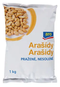 Balení pražených nesolených arašídů ARO 1 kg