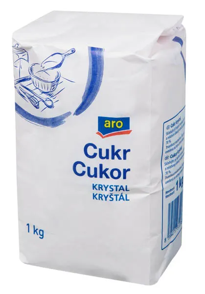 Balení bílého krystalového cukru aro 1 kg