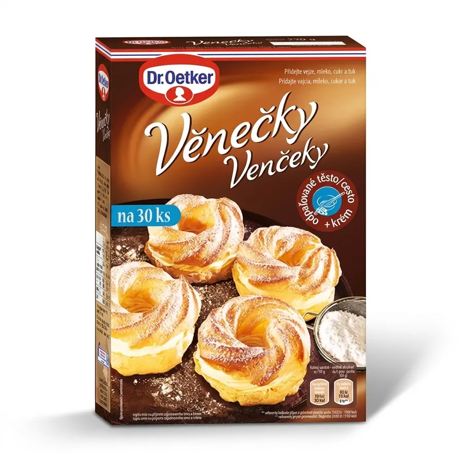 Krabička směsi na věnečky s vanilkovým krémem Dr. Oetker