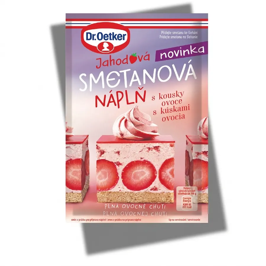 Sáček se směsí na jahodový smetanový krém Dr. Oetker