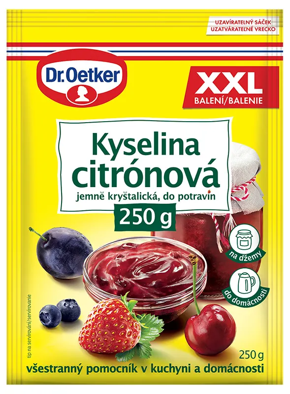 Balení kyseliny citrónové XXL Dr. Oetker 250 g