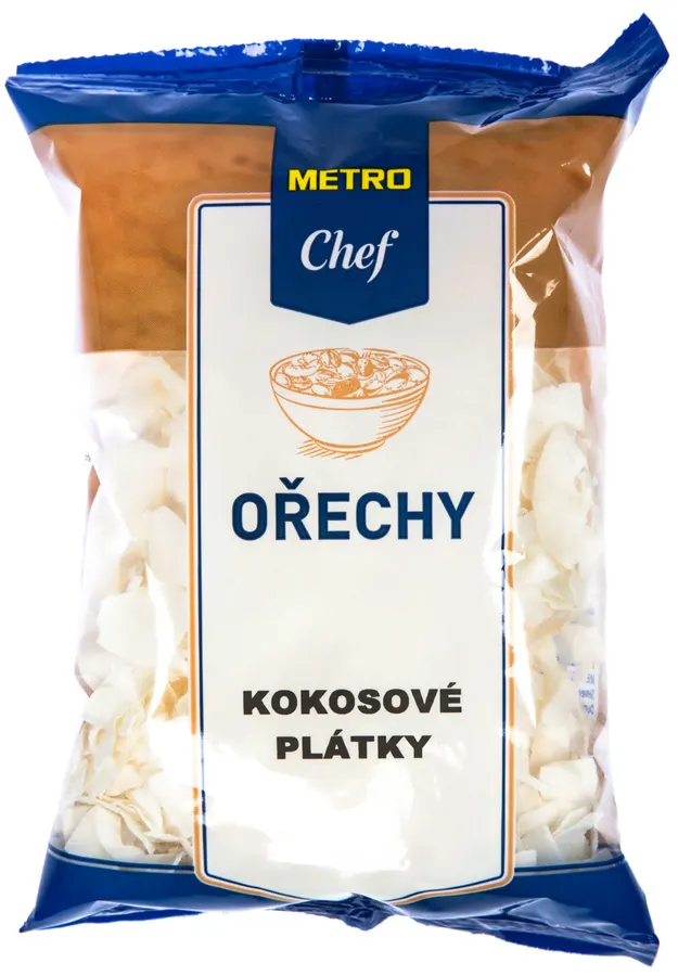 Bílé sušené kokosové plátky v balení