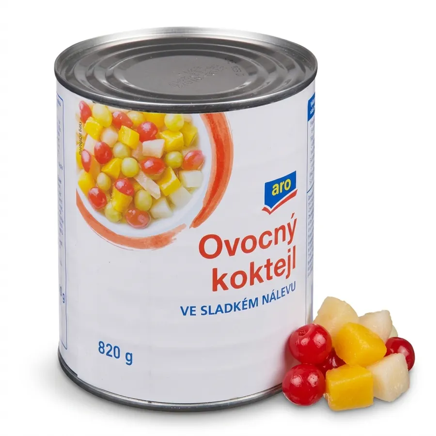 Plechovka ovocného koktejlu Evropa ARO 850 ml