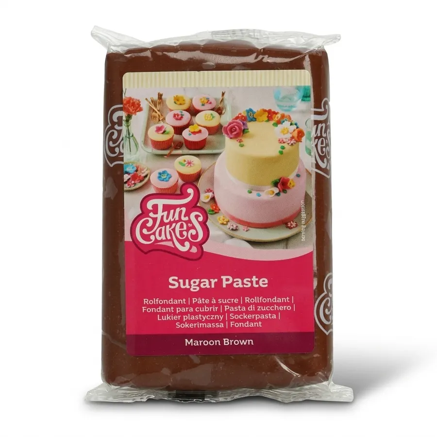 Kaštanově hnědá potahovací hmota FunCakes 250 g na dorty