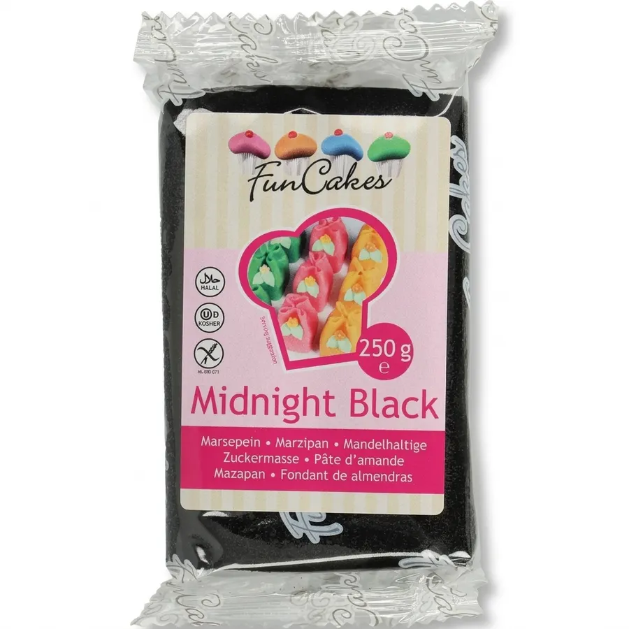 Balení černého marcipánu FunCakes Midnight Black 250 g