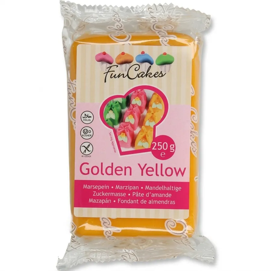 Zlatožlutý marcipán FunCakes balení 250 gramů