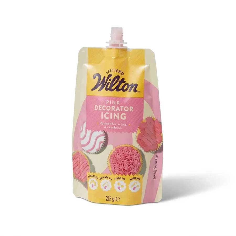 Růžová zdobicí poleva Wilton Decorator Icing se špičkami